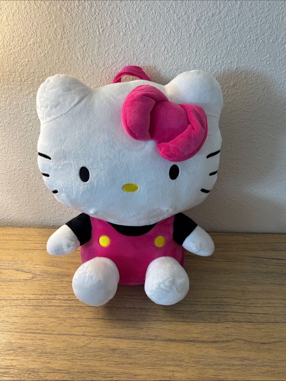 Hello Kitty White and Hot Pink Plush Backpack